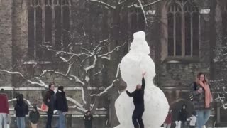 University of Toronto Students Make a Giant Snowman