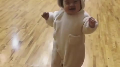 little baby learning to walk