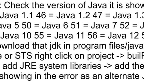 Java Runtime only recognizes class file versions up to 520 even when java 11 is installed