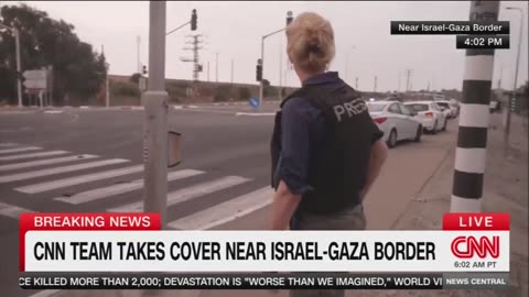 CNN drama queen Clarissa Ward 'Supposedly in Israel' took cover in a ditch...