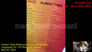 May 4th, 2023 Post Tour: Dinner at Arabian Taste Restaurant, Laugavegur 87, 101 Reykjavík, Iceland