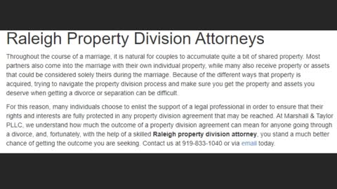 North Carolina Property Division Attorneys