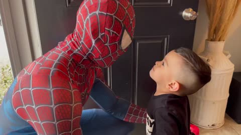 Little Boy Receives Special Spiderman Birthday Surprise