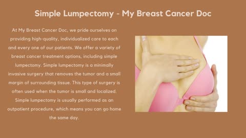Simple Lumpectomy​ - My Breast Cancer Doc