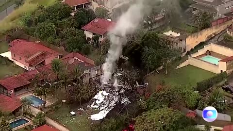 Aerial footage shows site of deadly plane crash in Brazil