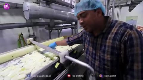 Huge Factory Making of Potato Chips indian food