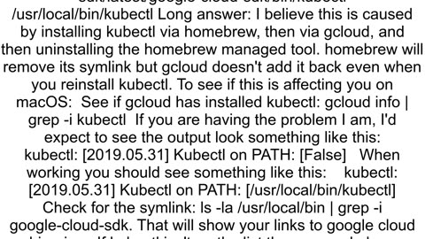 How to set path to kubectl when installed using gcloud components install