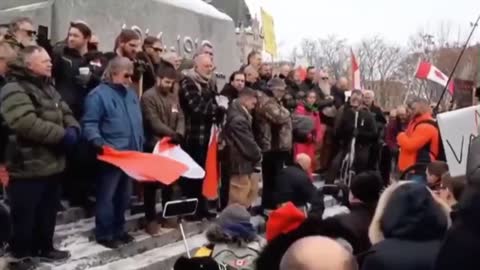 CANADIAN VETERANS RECLAIM THE WAR MEMORIAL IN OTTAWA.