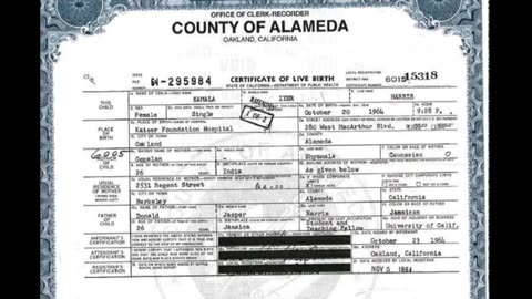 Not Eligible: Unless proven with court documents, at the time of Kamala's birth…