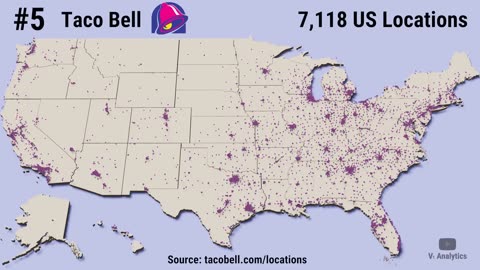 Map Comparison - The 30 Biggest US Fast Food Chains