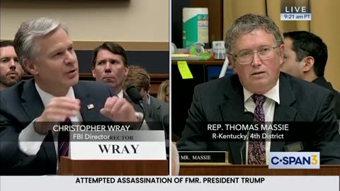 Rep. Thomas Massie presses FBI Director Wray on if there are potential accomplices of Thomas Crooks