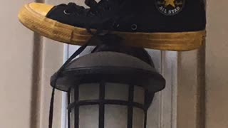 Shoe on lamp