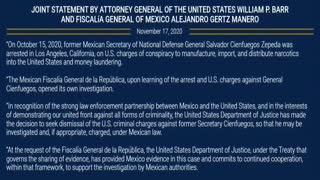 EE.UU. pacta con México retirar los cargos contra el general Salvador Cienfuegos