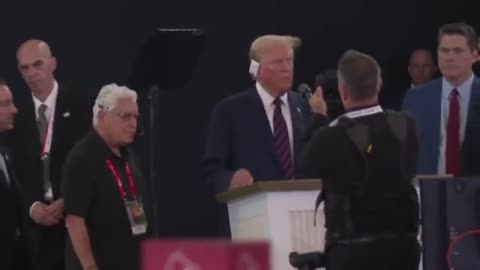 Former President Donald Trump inspects convention stage before highly anticipated speech