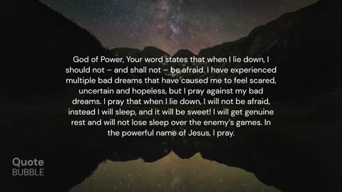 You Will Sleep Soundly Tonight! | Powerful Prayer For Bad Dreams and Nightmares | Listen Every Day!