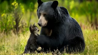 CANADIAN BLACK BEAR ADOPTS KITTEN