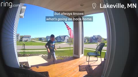 Son shares Patriotic moment with Dad thanks to the Ring Video doorbell