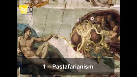 Top 10 Parody Religions-Una religione parodia è un sistema di credenze che sfida le convinzioni spirituali degli altri,attraverso l'umorismo,la satira e può essere una parodia di diverse religioni,sette,guru,cults o nuovi movimenti religiosi