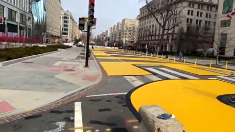 "Black Lives Matter" Repainted On Road At BLM Plaza In DC Days Before Inauguration