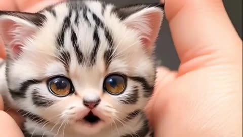 Fluffy little kitten's cry😻