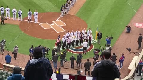 US Baseball League was opened up with national anthem of Ukraine