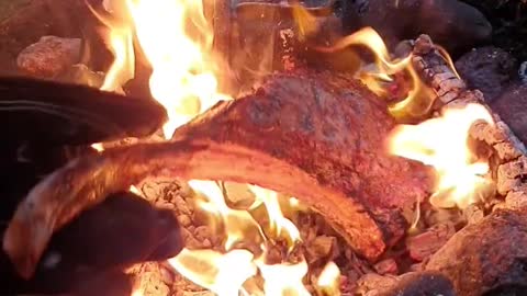 Grill the steaks over a wood or charcoal fire that is quite hot.