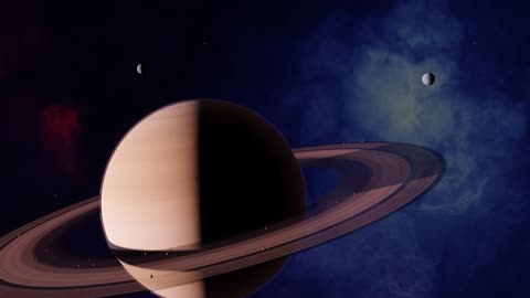 saturn floating in space..