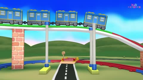 Train cartoon video for kids fun toy factory