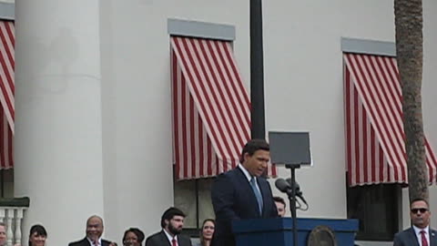 Florida Governor Ron Desantis receives standing ovation during Inaugural address