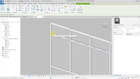 2. Curtain wall grids - manual creation