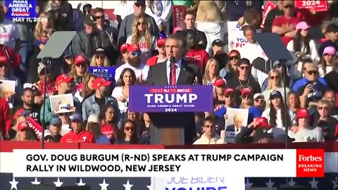 Doug Burgum Excoriates Biden Over Israel At Trump Rally- 'He's Now Negotiating For The Terrorists'