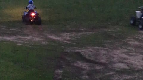 5 Year Old riding Polaris Outlaw 50 - Fun Times!