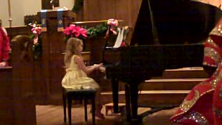 Big Brother Gives Encouragement At First Piano Recital (Silent Night)