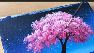 Tree painting with acrylic color