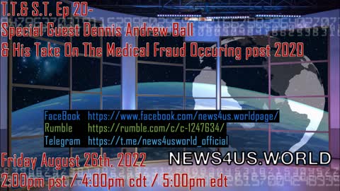 T.T.& S.T. Ep 20-Special Guest Dennis Andrew Ball & His Take On The Medical Fraud Occuring post 2020