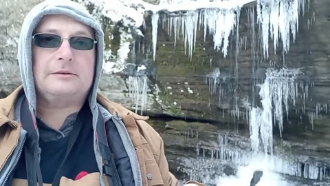 Spring Holler On Ice (& Snow) Frozen Waterfall and Snowy Cliffs On Our New Farm