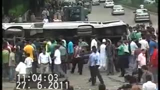 Live Bus Accident, Farmget, Dhaka, Bangladesh