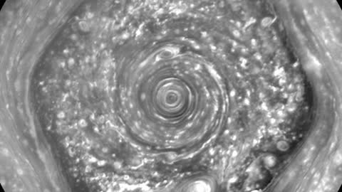 Saturn's Hexagon Storm