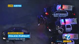 Massive Nighttime Police Pursuit In Los Angeles