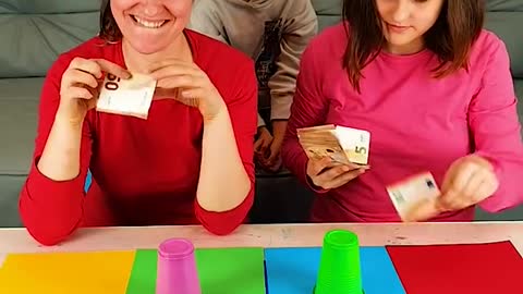 Colored Money Challenge #FamilyBooms #shorts