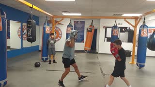 Joey practicing shoe shine boxing 9/15/22