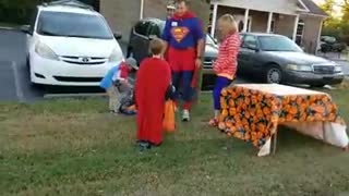 Taking Thor and Thomas Trick or Treating