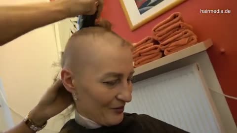 Buzzcut forced headshave in salon