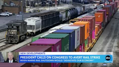 Biden calls on Congress to avert looming rail strike l GMA