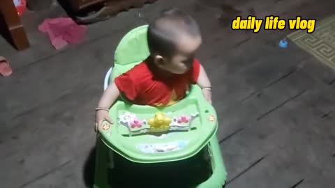 baby boy rides a walker | daily life vlog