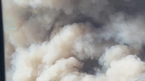 Flying Over Huge Wildfire Smoke Plume