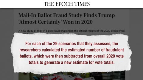 Ballot Fraud Study Finds Trump ‘Almost Certainly’ Won in 2020 |