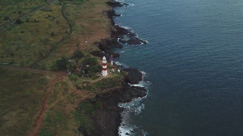 Mar Vista Incrível Azul Céu Farol Oceano