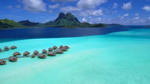 Bora Bora Drone Tour with Relaxing Music