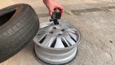 GoPro Inside a CAR TIRE (TIRE vs NAILS)